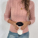 Frenchy Jersey cuello alto tejido de cable