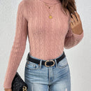 Frenchy Jersey cuello alto tejido de cable