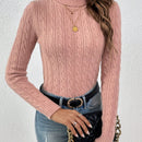Frenchy Jersey cuello alto tejido de cable
