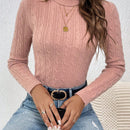 Frenchy Jersey cuello alto tejido de cable