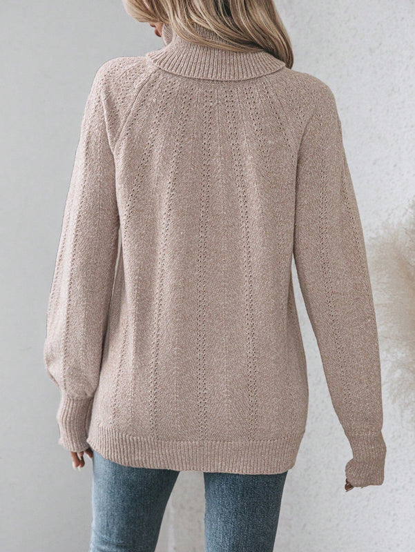 Prive Jersey unicolor cuello alto de manga raglan