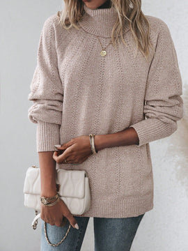 Prive Jersey unicolor cuello alto de manga raglan