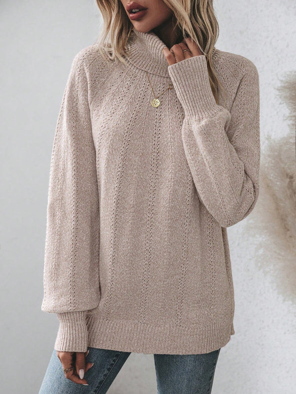 Prive Jersey unicolor cuello alto de manga raglan