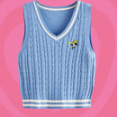 The Powerpuff Girls | ROMWE 1 pieza Chaleco de punto ribete de rayas