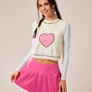EZwear Chaleco Sin Mangas De Mujer Con Bordado De Corazon Y Detalle De Ribete Con Volantes En El Cuello