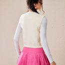 EZwear Chaleco Sin Mangas De Mujer Con Bordado De Corazon Y Detalle De Ribete Con Volantes En El Cuello
