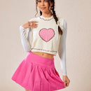 EZwear Chaleco Sin Mangas De Mujer Con Bordado De Corazon Y Detalle De Ribete Con Volantes En El Cuello