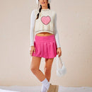 EZwear Chaleco Sin Mangas De Mujer Con Bordado De Corazon Y Detalle De Ribete Con Volantes En El Cuello