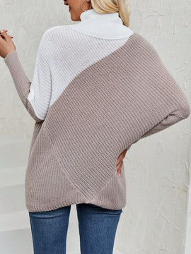 LUNE Jersey De Cuello Alto Y Mangas Murcielago Con Bloqueo De Color