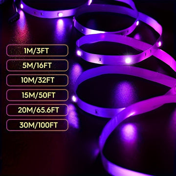 Tira de luces LED - tamaños (1m/3m/5m/10m/20m) - ¡Transforma Tu Sala De Estar En Un Mágico ambiente colorido!