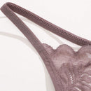 Set de 5 tangas sexy de mujer de cintura baja y unicolor con encaje floral, lenceria para damas