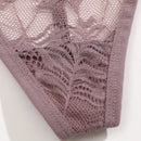 Set de 5 tangas sexy de mujer de cintura baja y unicolor con encaje floral, lenceria para damas