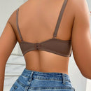 Sujetador De Ropa Interior Para Mujer (con Ropa De Pecho Acolchada Con Copa Con Aros) Sujetador Marron Cafe