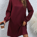 Vestido tunico con abertura de manga farol