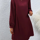 Vestido tunico con abertura de manga farol