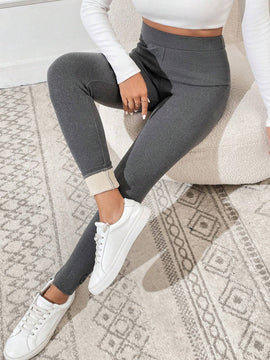 Essnce Pantalones Largos De Corte Slim Para Mujer Con Diseno De Estampado De Letras