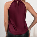 Clasi Top unicolor de cuello halter de saten