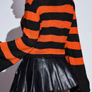 EZwear Jersey con patron de rayas de manga amplia desgarro