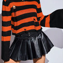 EZwear Jersey con patron de rayas de manga amplia desgarro
