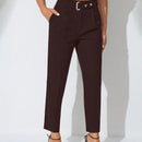 Pantalones zanahoria con bolsillo oblicuo liso
