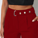 Pantalones zanahoria con bolsillo oblicuo liso