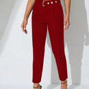 Pantalones zanahoria con bolsillo oblicuo liso
