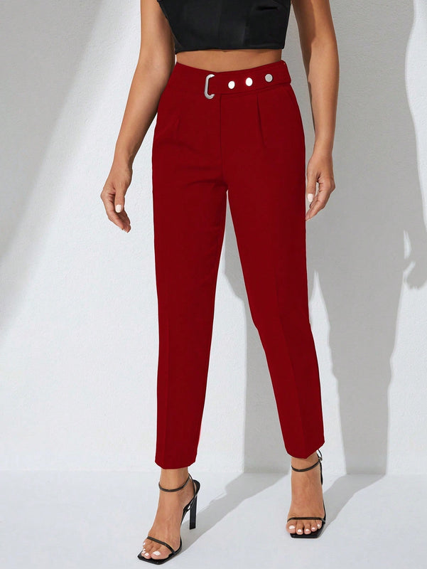 Pantalones zanahoria con bolsillo oblicuo liso