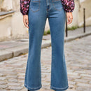 Frenchy Jeans de pierna amplia con parche de bolsillo