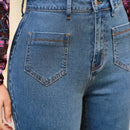 Frenchy Jeans de pierna amplia con parche de bolsillo