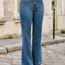 Frenchy Jeans de pierna amplia con parche de bolsillo