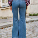 Frenchy Jeans de pierna amplia con parche de bolsillo