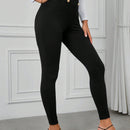 Clasi pantalones pitillo de cintura alta con detalle de botones, alta elasticidad