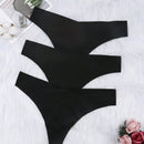 3 Piezas Tanga Sin Costuras De Cintura Baja Para Mujer Para Uso Casual