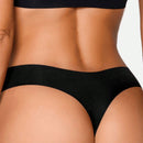 3 Piezas Tanga Sin Costuras De Cintura Baja Para Mujer Para Uso Casual