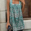 Blusa con estampado de paisley de cuello cuadrado
