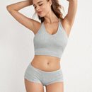 Tangas Tipo Boyshorts De Punto De Color Liso Para Mujer