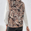 Frenchy Chaleco de punto con patron de tigre sin camisa