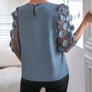 Clasi Blusa de malla en contraste de manga farol