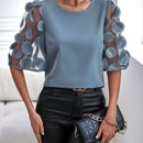 Clasi Blusa de malla en contraste de manga farol