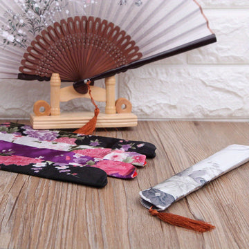 Bolsas de almacenamiento para abanicos de tela de seda con diseños florales - Rectangulares, no impermeables, ideales para la organización de artesanías y manualidades, bolsas de accesorios de manualidades | Bolsas con diseños florales | Bolsas de tela d
