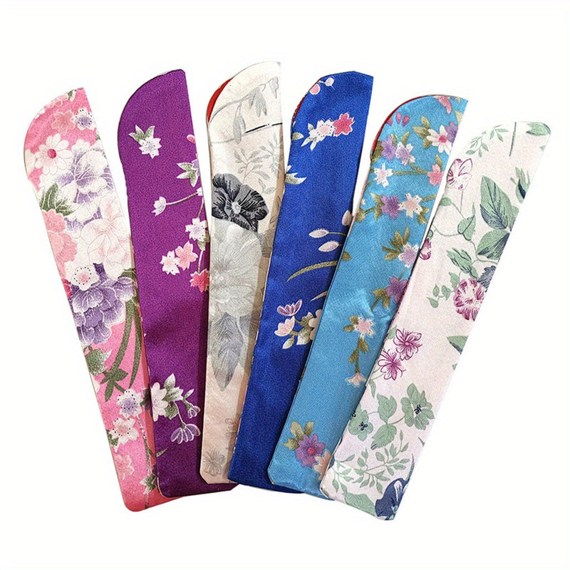 Bolsas de almacenamiento para abanicos de tela de seda con diseños florales - Rectangulares, no impermeables, ideales para la organización de artesanías y manualidades, bolsas de accesorios de manualidades | Bolsas con diseños florales | Bolsas de tela d
