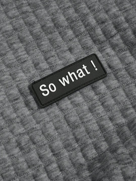 Ezwear capucha crop con slogan con parche con cordon delantero de hombros caidos