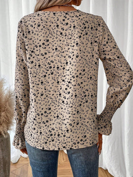 LUNE Blusa con estampado floral de manga con volante