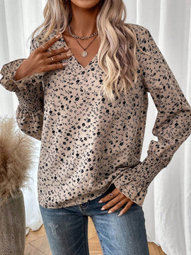 LUNE Blusa con estampado floral de manga con volante