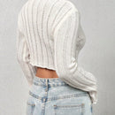 EZwear Jersey crop unicolor de cuello scoop