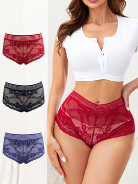 3 piezas Boyshorts con encaje