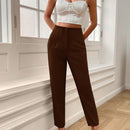 Pantalones solidos con corte conico