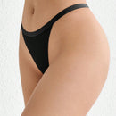 Leisure Tanga con cinta en contraste cintura unicolor