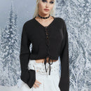 ROMWE PUNK Sueter De Punto De Color Solido Para Damas Con Detalle De Vendaje