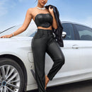 SXY Mujeres Pantalones de boton de cintura alta solidos casuales y simples